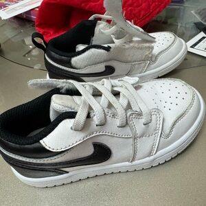 Kids White and Black Sneakers